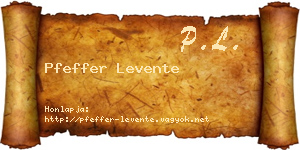 Pfeffer Levente névjegykártya